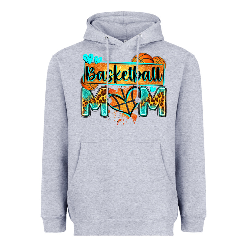 Basketball Mom With Leopard Heavyweight Hoodie by Zillion Design Studio | Teevron