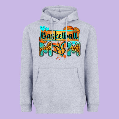 Basketball Mom With Leopard Heavyweight Hoodie Designed By Zillion Design Studio