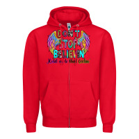 Red don't stop believin' hold on to that feelin' Zipper Hoodie - RanaPortraitStore