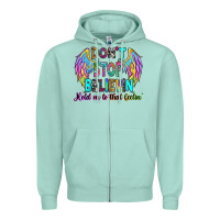 Seafoam don't stop believin' hold on to that feelin' Zipper Hoodie - RanaPortraitStore