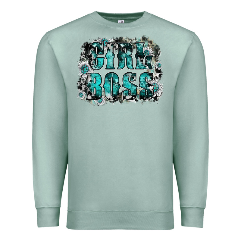 Girl Boss Premium Sweatshirt by SublimationCraftShop | Teevron