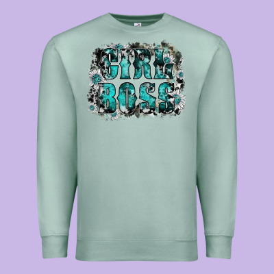 Girl Boss Premium Sweatshirt Designed By Sublimationcraftshop