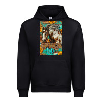 Black Western Ranch Life Mustang Horse Urban Hoodie - LillyAllenDesigns