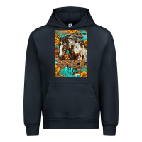Navy Western Ranch Life Mustang Horse Urban Hoodie - LillyAllenDesigns