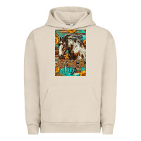 Pigment French Oak Western Ranch Life Mustang Horse Urban Hoodie - LillyAllenDesigns