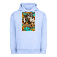 Pigment Grape Ice Western Ranch Life Mustang Horse Urban Hoodie - LillyAllenDesigns