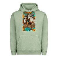 Pigment Oil Green Western Ranch Life Mustang Horse Urban Hoodie - LillyAllenDesigns