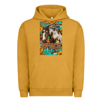 Pigment Peanut Butter Western Ranch Life Mustang Horse Urban Hoodie - LillyAllenDesigns