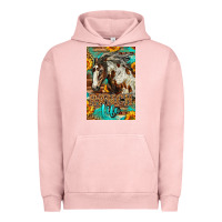 Pigment Salmon Western Ranch Life Mustang Horse Urban Hoodie - LillyAllenDesigns
