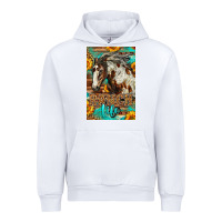 White Western Ranch Life Mustang Horse Urban Hoodie - LillyAllenDesigns