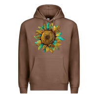 Chestnut sunflower with leopard and turquoise Premium Hoodie - Artiststas