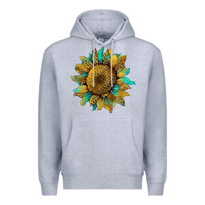 Sunflower With Leopard And Turquoise Premium Hoodie by Artiststas | Teevron