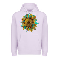 Lilac sunflower with leopard and turquoise Premium Hoodie - Artiststas