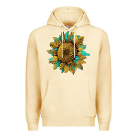 Pina Colada sunflower with leopard and turquoise Premium Hoodie - Artiststas