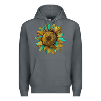 Rock sunflower with leopard and turquoise Premium Hoodie - Artiststas