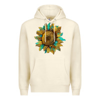 Sandshell sunflower with leopard and turquoise Premium Hoodie - Artiststas