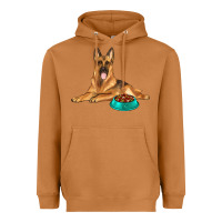 Meerkat german shepherd with food bowl Heavyweight Hoodie - texasbilliewilder