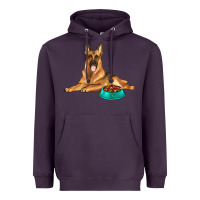 Plum german shepherd with food bowl Heavyweight Hoodie - texasbilliewilder