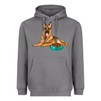 Storm german shepherd with food bowl Heavyweight Hoodie - texasbilliewilder