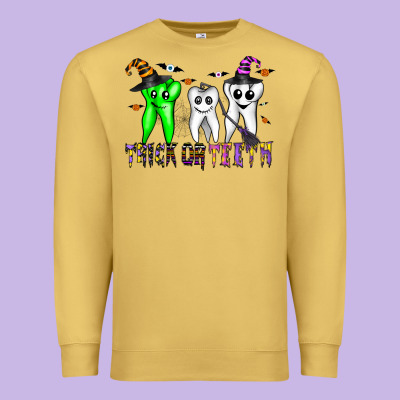 Trick Or Teeth Premium Sweatshirt Designed By Cowhidedigitalart