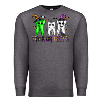 Charcoal Heather trick or teeth Premium Sweatshirt - CowhideDigitalArt
