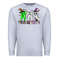 Heather Grey trick or teeth Premium Sweatshirt - CowhideDigitalArt