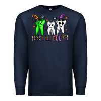 Navy trick or teeth Premium Sweatshirt - CowhideDigitalArt