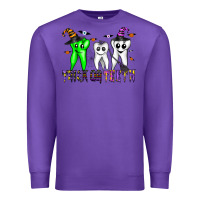 Purple trick or teeth Premium Sweatshirt - CowhideDigitalArt
