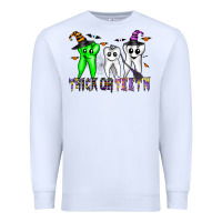 White trick or teeth Premium Sweatshirt - CowhideDigitalArt