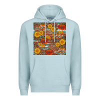 Blue Mist pumpkin plaid sunflower seamless min Premium Hoodie - AdoDesignShop