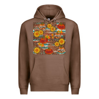 Chestnut pumpkin plaid sunflower seamless min Premium Hoodie - AdoDesignShop