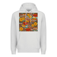 Dove Grey pumpkin plaid sunflower seamless min Premium Hoodie - AdoDesignShop