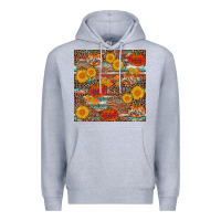 Heather Grey pumpkin plaid sunflower seamless min Premium Hoodie - AdoDesignShop