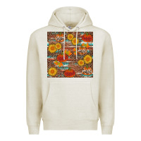 Oatmeal Heather pumpkin plaid sunflower seamless min Premium Hoodie - AdoDesignShop