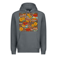 Rock pumpkin plaid sunflower seamless min Premium Hoodie - AdoDesignShop