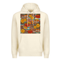 Sandshell pumpkin plaid sunflower seamless min Premium Hoodie - AdoDesignShop