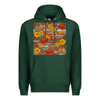 Sports Green pumpkin plaid sunflower seamless min Premium Hoodie - AdoDesignShop