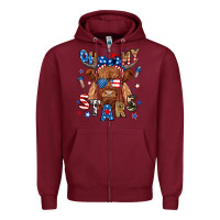 Burgundy oh my stars highland cow Zipper Hoodie - RanaPortraitStore