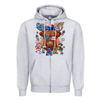 Heather Grey oh my stars highland cow Zipper Hoodie - RanaPortraitStore