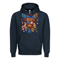 Navy oh my stars highland cow Zipper Hoodie - RanaPortraitStore