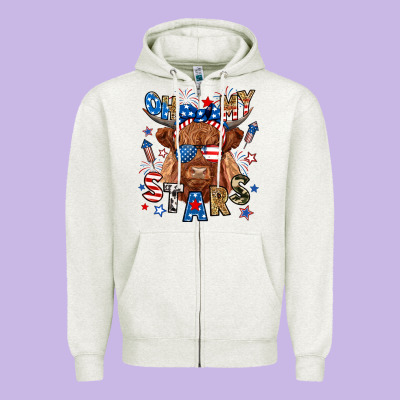 Zipper Hoodie oh my stars highland cow
