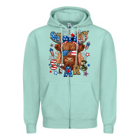 Seafoam oh my stars highland cow Zipper Hoodie - RanaPortraitStore