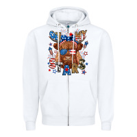 White oh my stars highland cow Zipper Hoodie - RanaPortraitStore