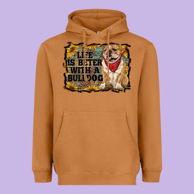 Life Is Better With A Bulldog Heavyweight Hoodie Designed By Ranaportraitstore