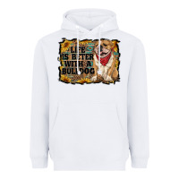 White life is better with a bulldog Heavyweight Hoodie - RanaPortraitStore