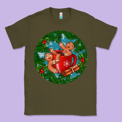 Gingerbread Men With Hot Chocolate Classic Tee Designed By Bundleandbundleshop