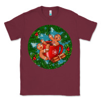 Burgundy gingerbread men with hot chocolate Classic Tee - BundleAndBundleShop