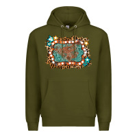 Army Green light western frame Premium Hoodie - AdoDesignShop
