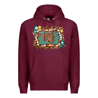Burgundy light western frame Premium Hoodie - AdoDesignShop
