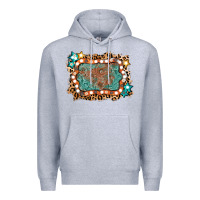 Heather Grey light western frame Premium Hoodie - AdoDesignShop
